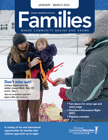 Cover of families catalog winter 2-24